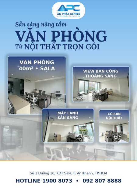 Văn Phòng 40m² Có Ban Công Tại Sala: Sáng, Thoáng, Vào Làm Việc Ngay