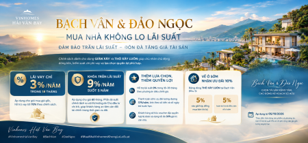 BẠCH VÂN & ĐẢO NGỌC – VINHOMES HẢI VÂN BAY: CHÍNH SÁCH LÃI SUẤT, CHỦ ĐỘNG TÀI CHÍNH KHI MUA NHÀ