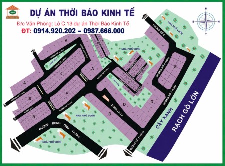 Cần bán đất nền nhà phố lô B,dt 8x20, hướng Đông Bắc, KDC Thời Báo Kinh Tế