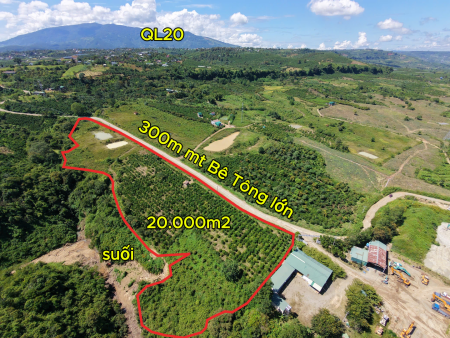 Đất Di Linh 333m mt bê tông 2ha giá 360tr/sào có nguồn thu