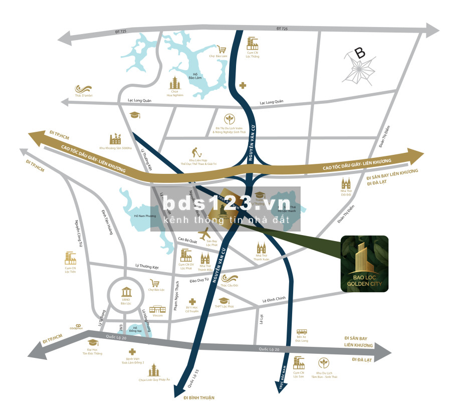 BÁN ĐẤT BẢO LỘC GOLDEN CITY - SỔ CẦM TAY HỖ TRỢ VAY 70% LÃI SUẤT 5%/NĂM