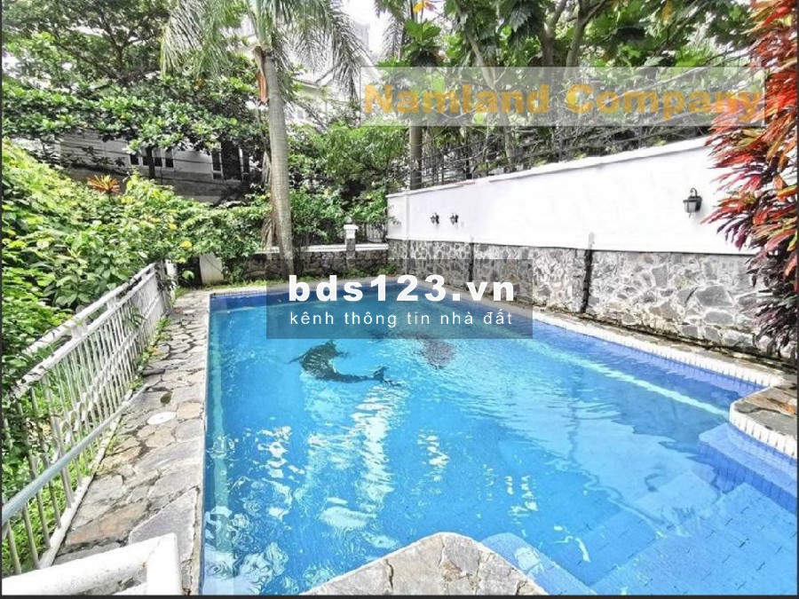 Villa HOT hồ bơi sân vườn cho thuê 515m2 5PN Trần Não - Bình An