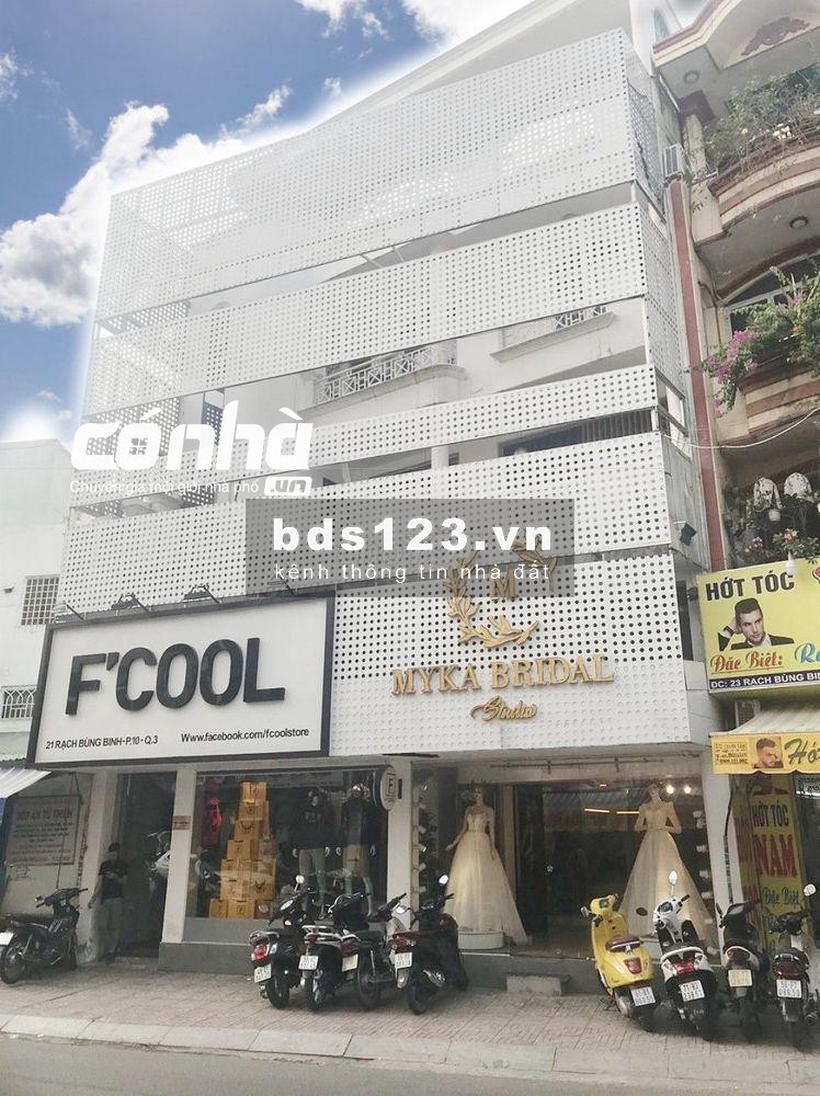 Cho thuê nhà mặt tiền đường Rạch Bùng Binh, 10x15m, 3 lầu, quận 3 _ có nhà
