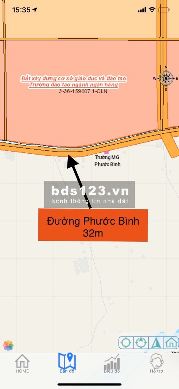 Chính chủ bán lô đất mặt tiền đường chính Phước Bình đang mở rộng 32m, view suối cực đẹp.