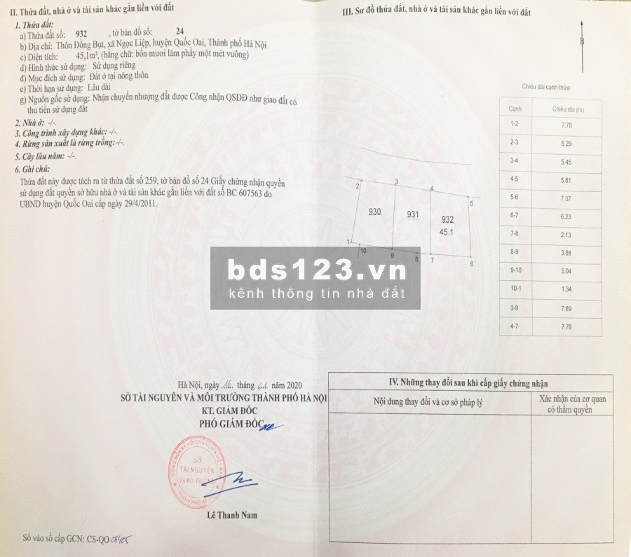 Bán đất Quốc Oai, gần đường 24m mở rộng, bệnh viện trung ương 2