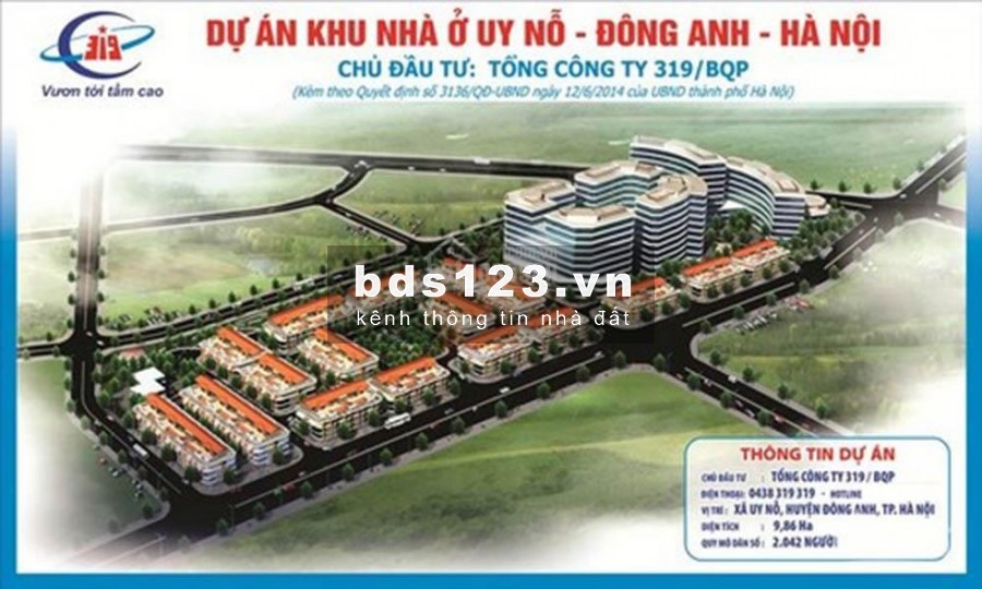 Thông Tin Dự Án Đất Nền Khu Nhà Ở Uy Nỗ, Đông Anh Mặt Đường Cổ Loa Tổng Công Ty 319 Bộ Quốc Phòng