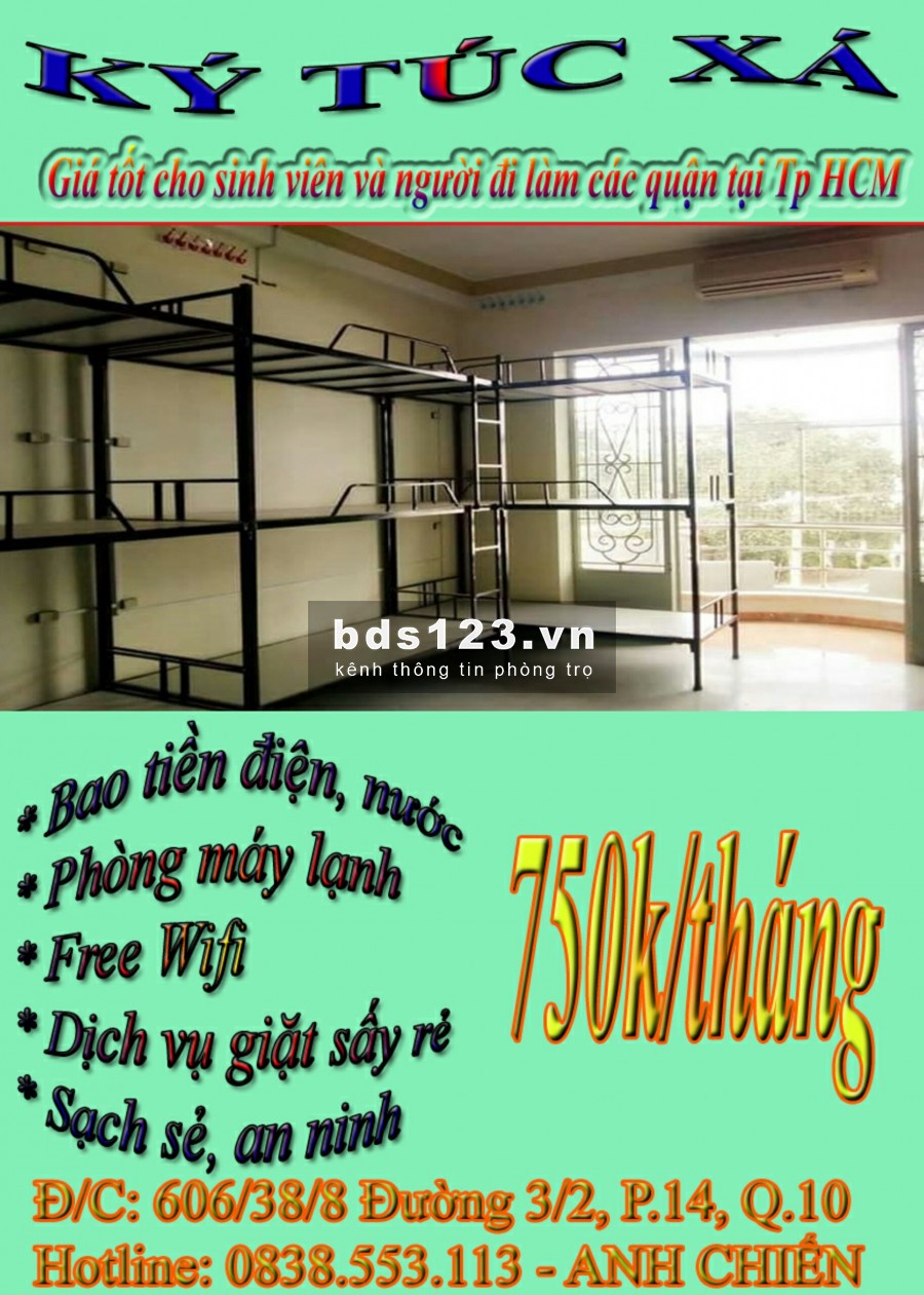 Nhà trọ giá rẻ chỉ 750k/tháng cho sinh viên người lao động trung tâm Quận 10