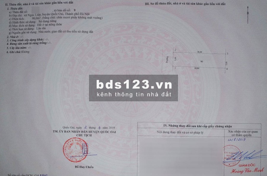 Bán đất thổ cư Quốc Oai 90m². Cạnh 3 dự án lớn. Cách Đại lộ 100m