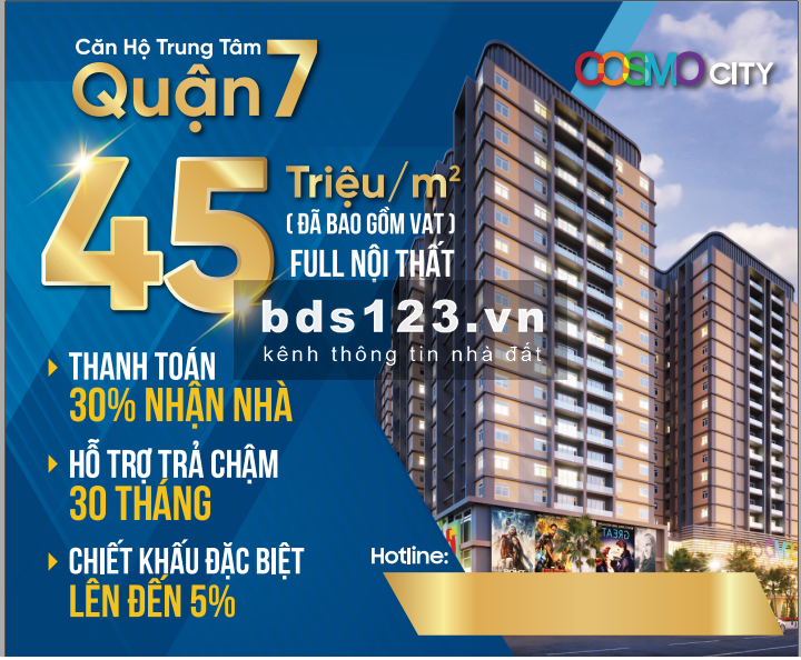 Tặng gói nội thất 200 triệu và chiết khấu lên đến 8% khi mua căn hộ trung tâm Quận 7