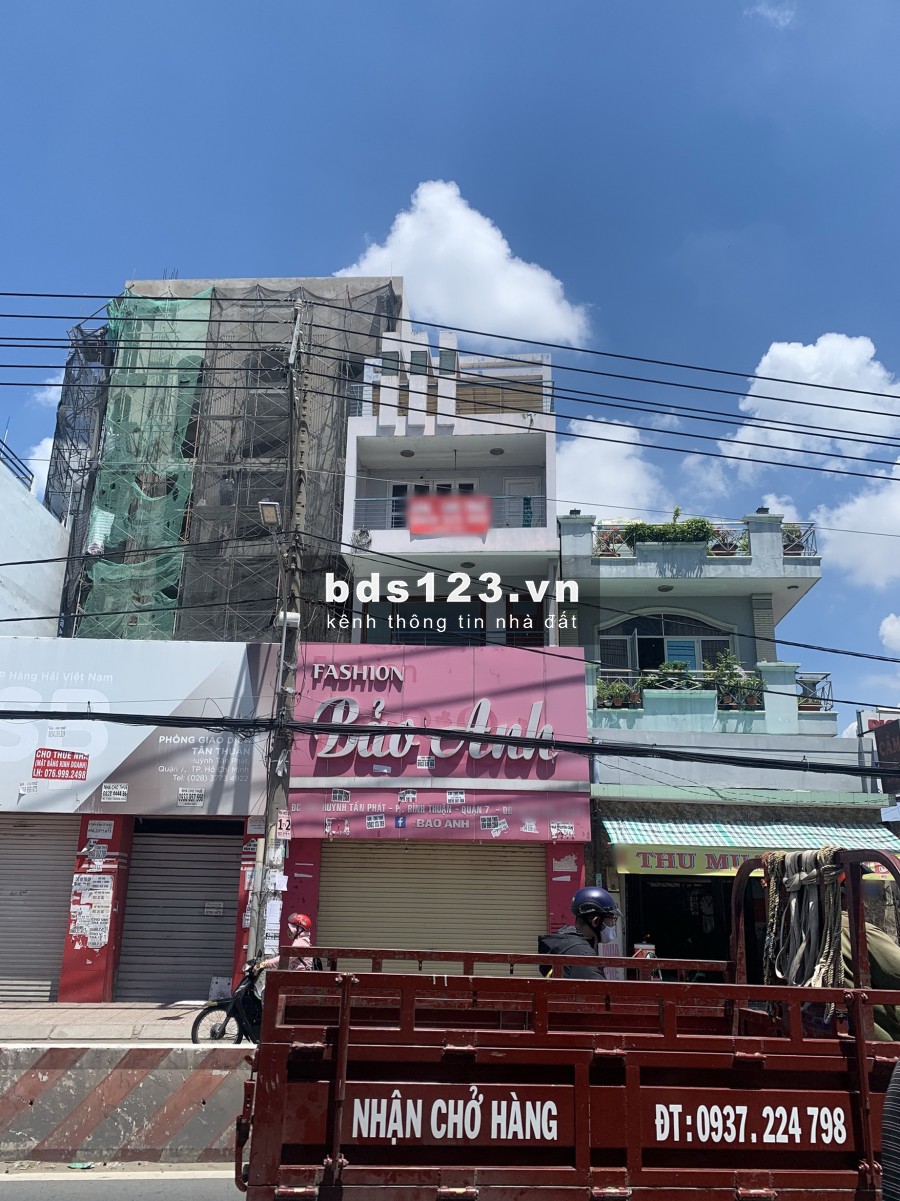 Mặt Tiền Huỳnh Tấn Phát Trệt 4 Lầu, DT 5x28m, p.BT Q.7