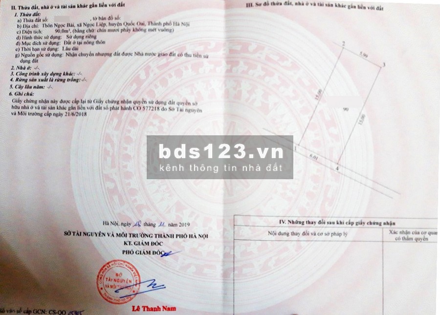 Bán đất thổ cư Quốc Oai – Ngọc Bài – giá chính chủ sát đường đại lộ