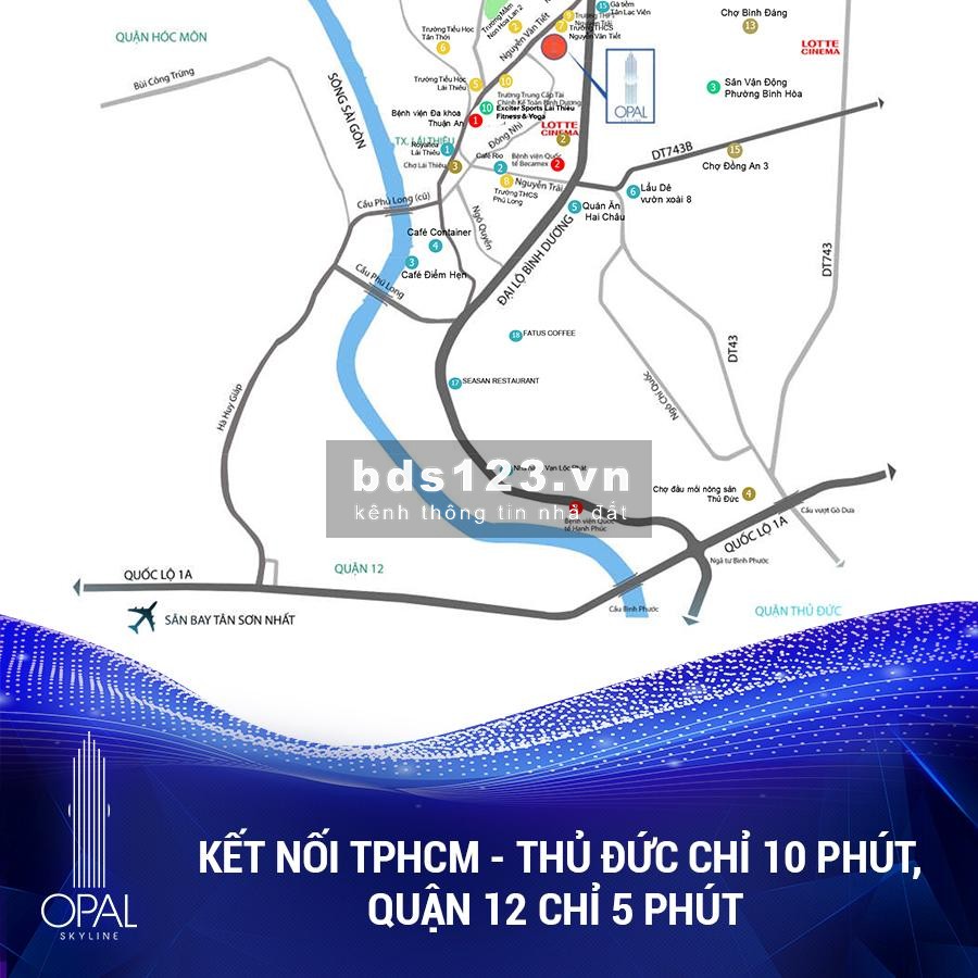 Bán Căn Hộ Opal Skyline Trung Tâm Hành Chính TP Thuận An, Bình Dương Giá Chỉ Từ 1.180 Tỷ/Căn