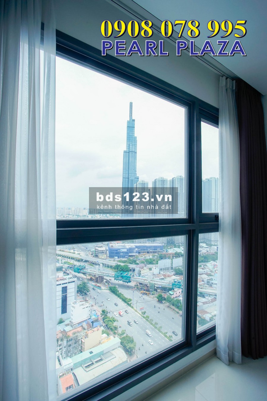 Pearl Plaza_Cho thuê gấp căn hộ 1pn_56m2 Chỉ 16 triệu, đủ nội thất. Hotline Pkd 0908 078 995 Xem Nhà Ngay