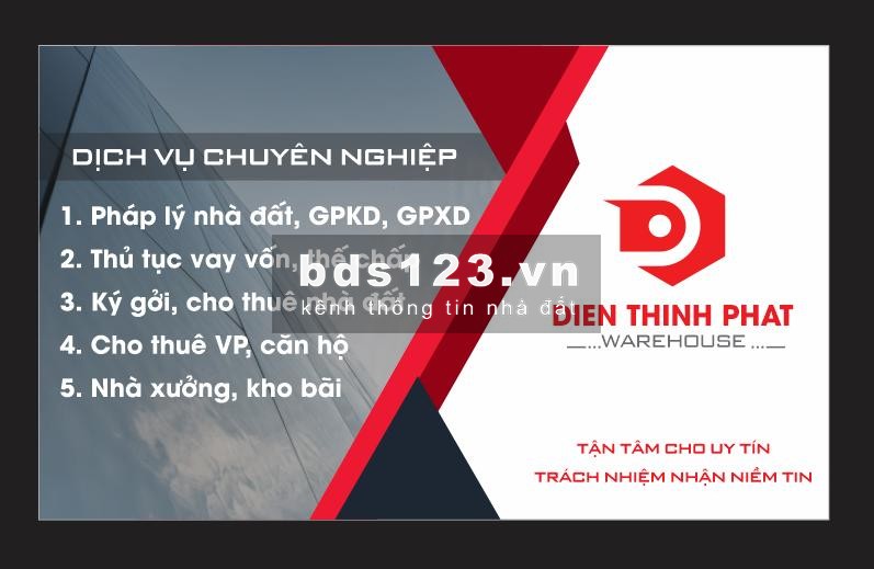 BĐS ĐIỀN THỊNH PHÁT Cho thuê kho xưởng( giá siêu rẻ) Bình Tân-huyện Bình Chánh Long An. LH: 0938.807.368 Mr:ĐIỀN
