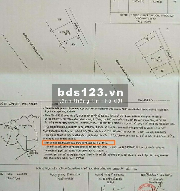Bán đất 2 mặt tiền đường 60m kết nối KCN Giang Điền-Võ nguyên Giáp