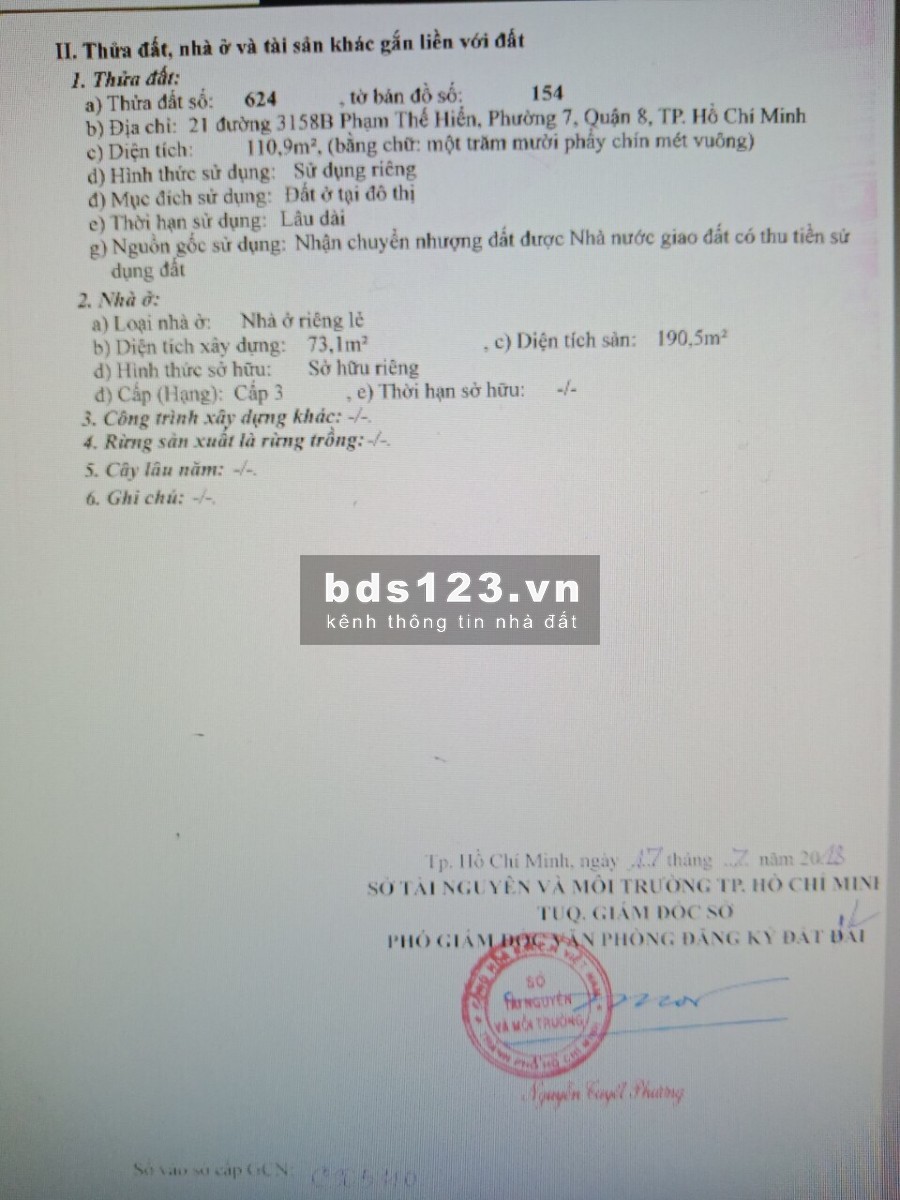 Bán nhà 110m2 - 5.9 tỷ - KDC Phú Lợi - Quận 8