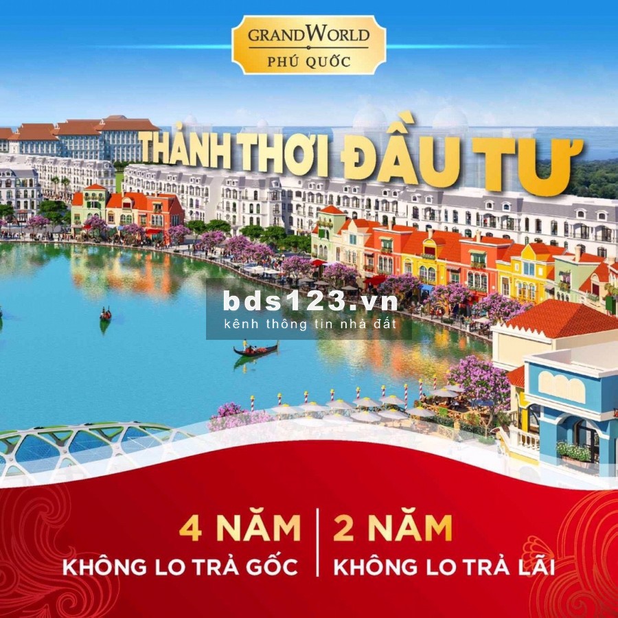 GRAND WORLD PHÚ QUỐC - SHOP 24/7 CĂN GÓC HỒ TRUNG TÂM.GIÁ CHỈ 4 TỶ 98m2
