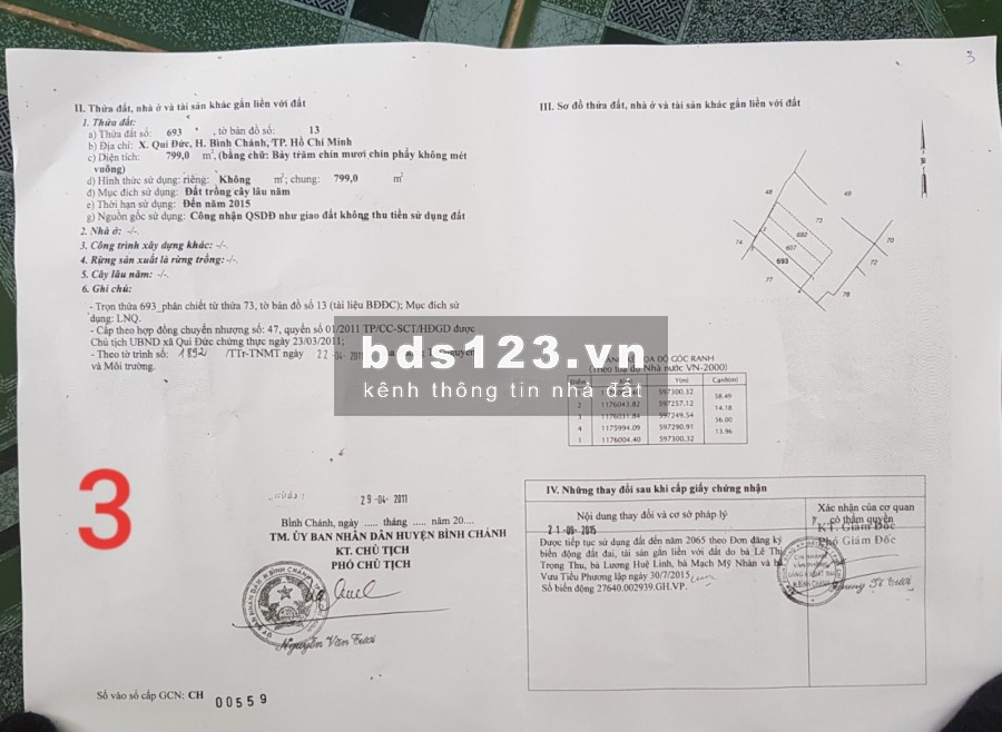 Bán đất mặt tiền đường Quy Đức xả Quy Đức Huyện Bình Chánh giá 3,9tr/m2 mặt tiền 40m