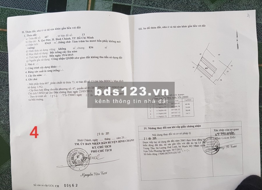 Bán đất mặt tiền đường Quy Đức xả Quy Đức Huyện Bình Chánh giá 3,9tr/m2 mặt tiền 40m