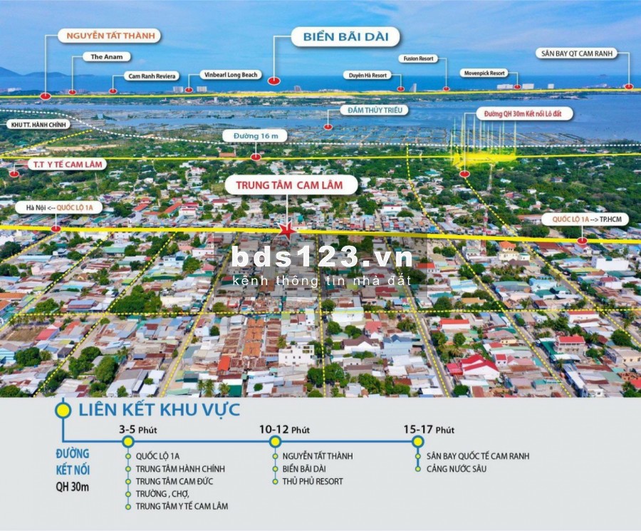 Đất ngay TT Cam Lâm. View đẹp. Giá chỉ 760 triệu/ lô.