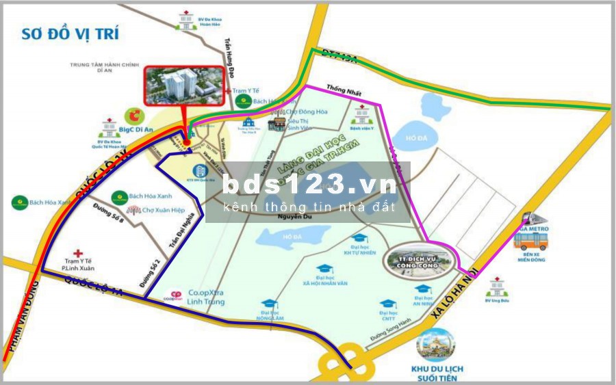Chung cư Bcons Green View làng đại học đối diện siêu thị Go!…