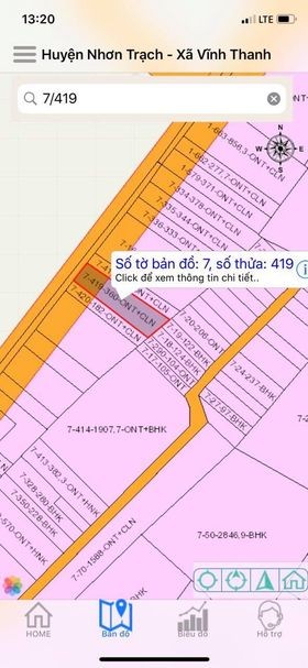 Đất mặt tiền đường con gà vàng, khu dân cư hiện hữu Nhơn Trạch