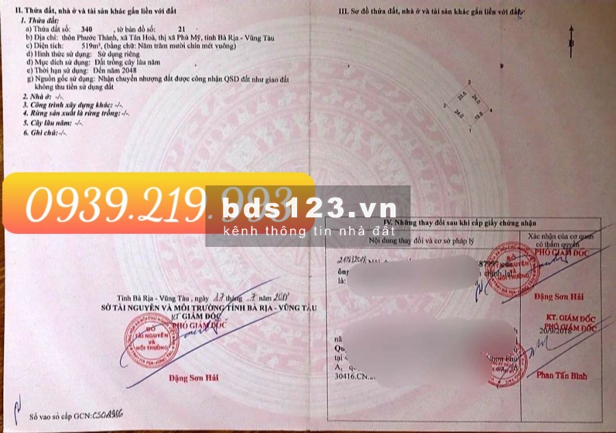 Bán nhanh lô đất 519m2 sát bên khu du lịch Núi Dinh, view Núi, suối và hồ nước ngọc bích