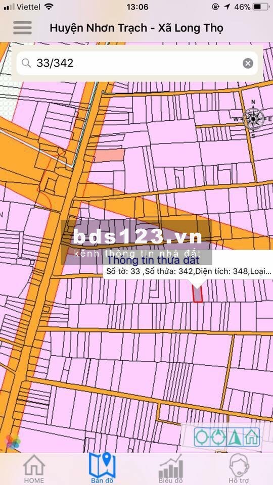 Đất Nhơn Trạch 348m2 khu đông dân cư phát triển, xã Long Thọ