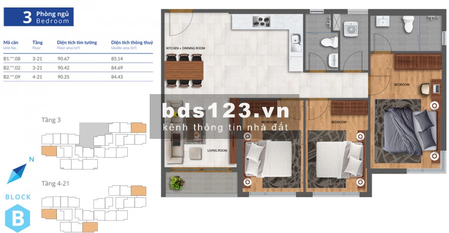 GẤP! CHO THUÊ CH 3PN SAFIRA KĐ - 8TR/THÁNG, BAO PHÍ - FULL MÁY LẠNH