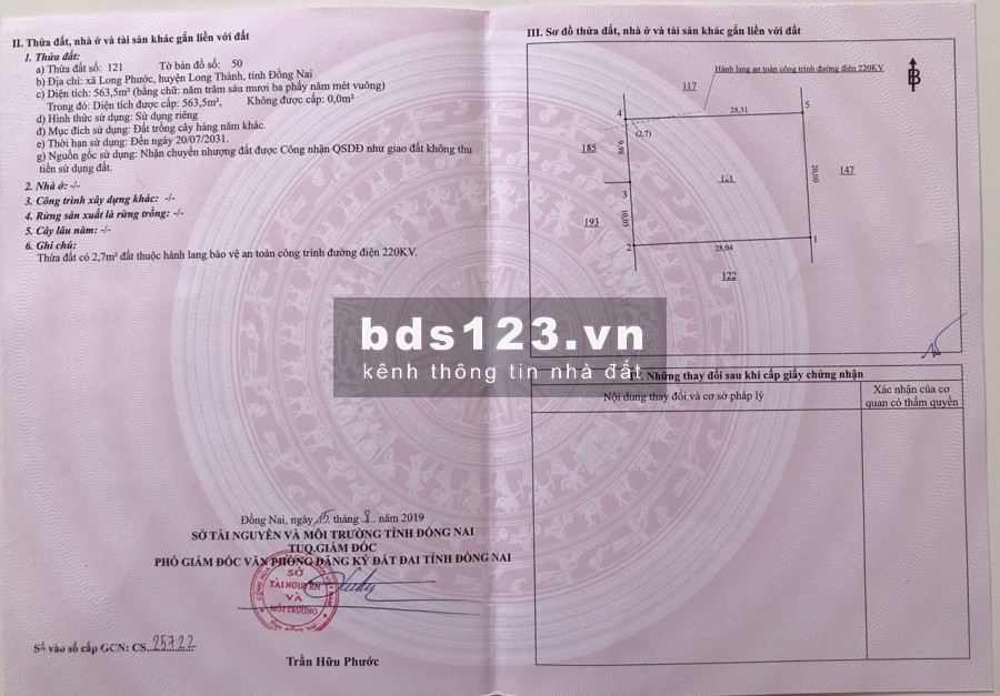 Bán đất nền khu dân cư sân bay Long Thành đầy đủ các dịch vụ tiện ích chỉ 4.6 triệu/m2.