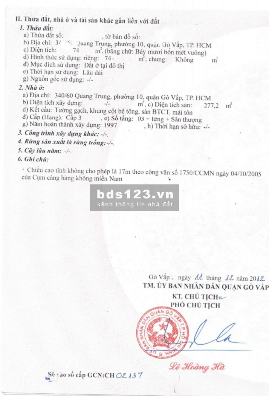 Bán nhà phố mặt tiền 2 lầu, P.10, Q.Gò Vấp, Tp.HCM