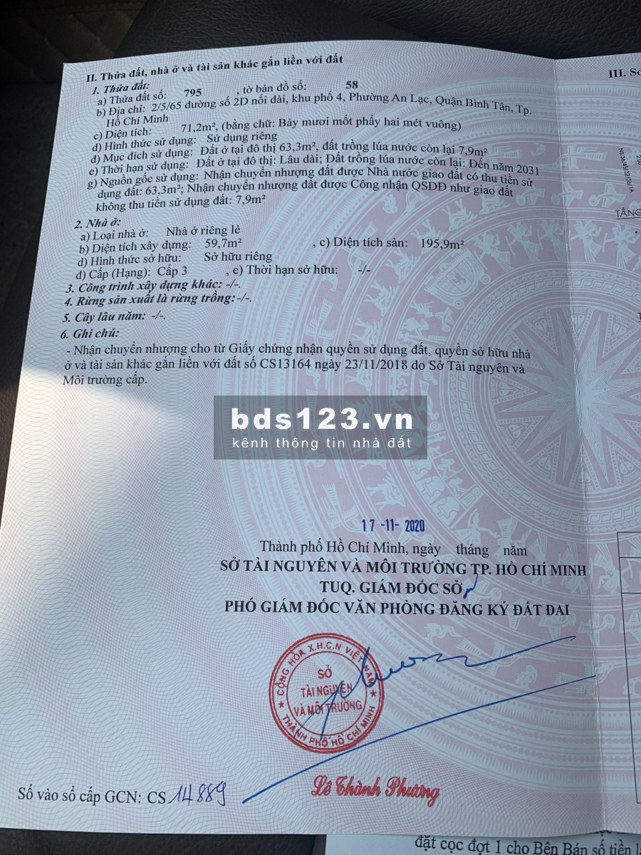 Bán nhà đường 2D nối dài khu Nam Hùng Vương diện tích 4 x 18 giá 6,2 tỷ TL
