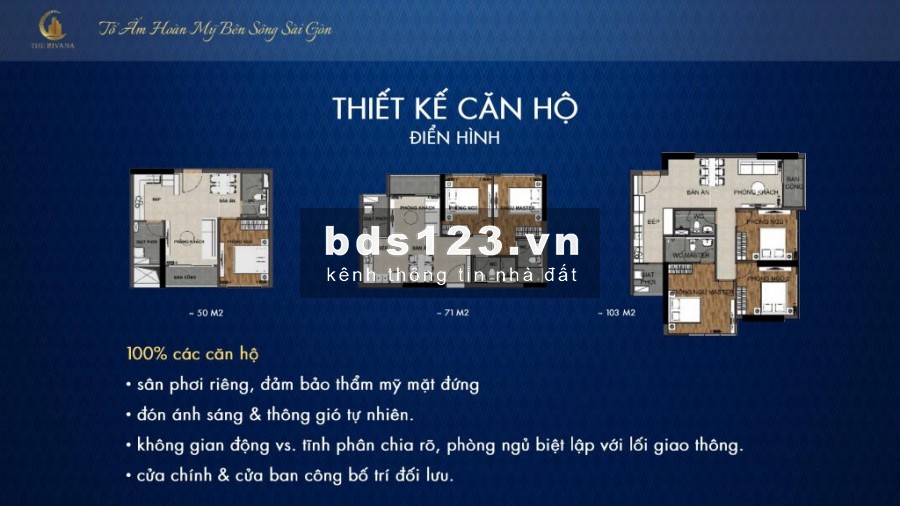 Căn Hộ The Rivana, 50-70m2, View Sông, Giá 31 triệu/m2, cách Chợ Đầu Mối Thủ Đức 4km
