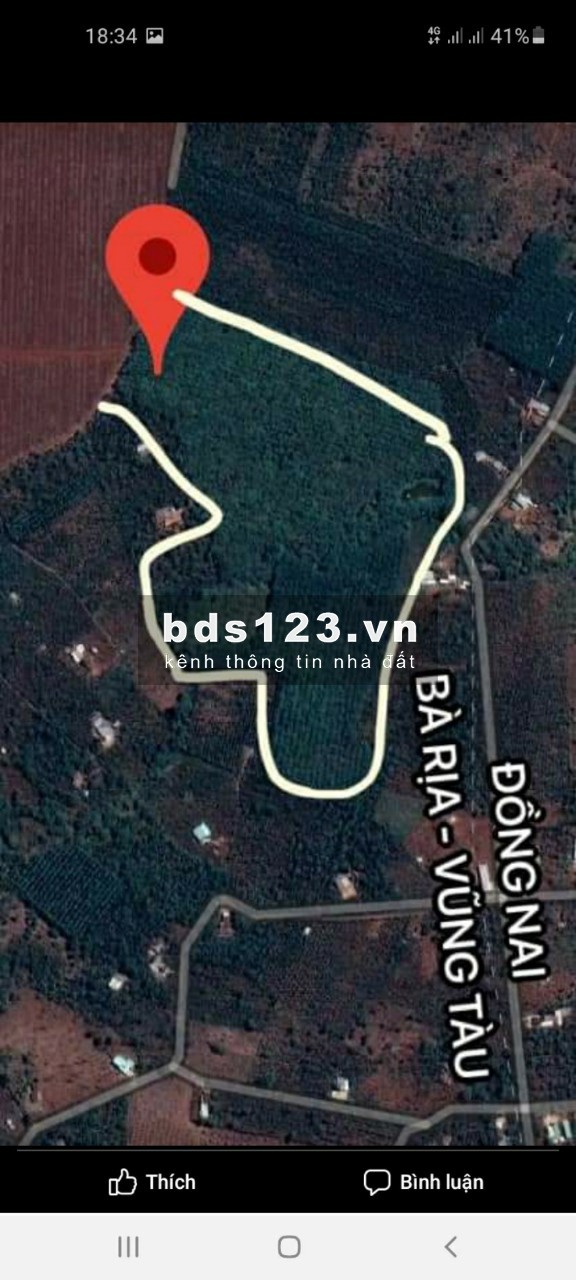 8,8ha huyện châu đức, xã Quảng thành. Nước suối quanh năm trong đất. Chỉ 284 triệu/1000m2 LH: 0907016378