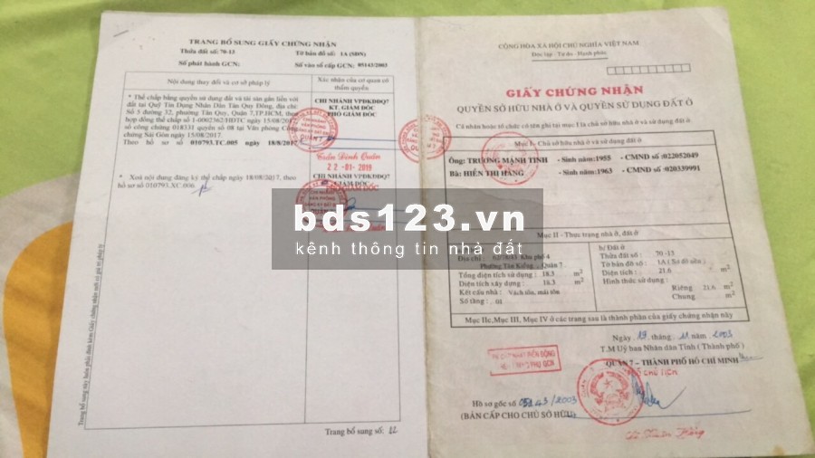 Hẻm 60/91 LVB Nhà 1 lầu sổ hồng riêng quận 7.