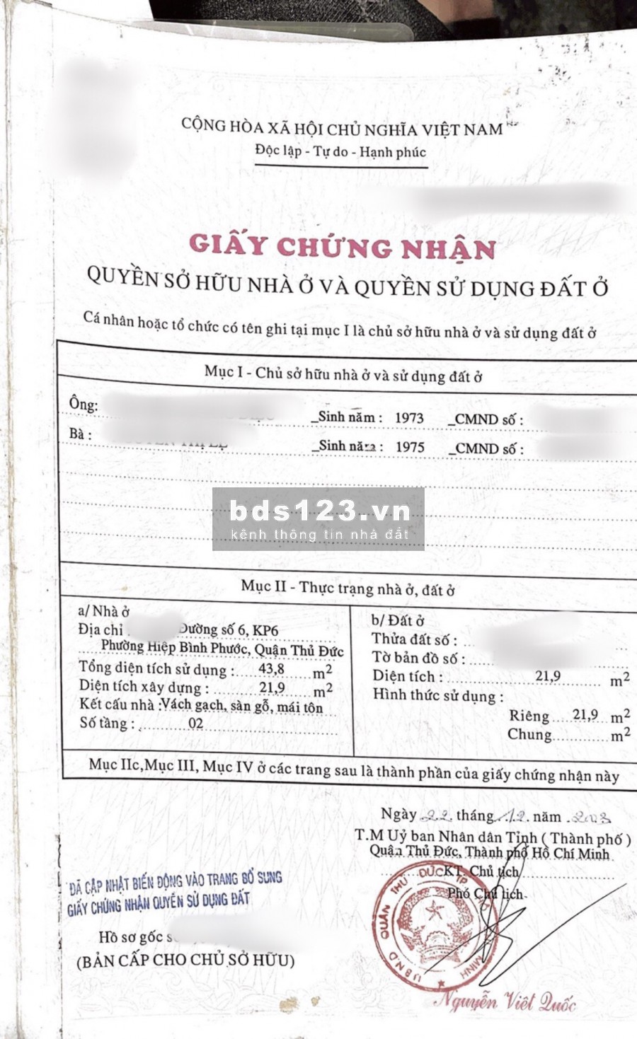 Kẹt tiền cần bán nhà 1 trệt 1 lầu còn mới đường số 6, phường Hiệp Bình Phước, Thủ Đức