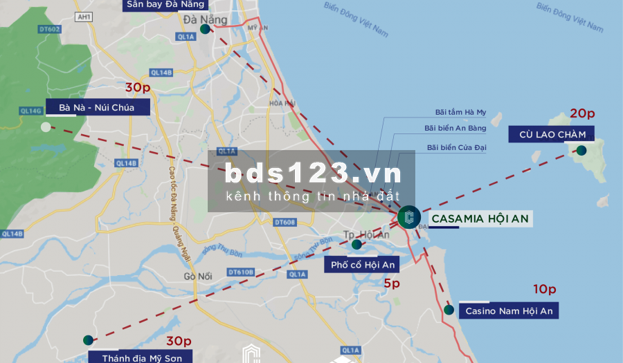 Vị trí của dự án CASAMIA HỘI AN (Mở bán sau 1 tuần thì giỏ hàng chỉ còn lại 1/3)