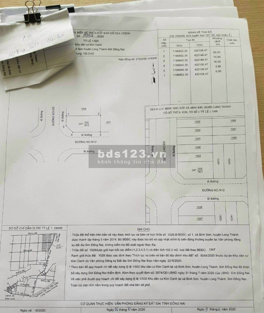 Chỉ 500tr Sở hữu ngay 1 nền đất ngay đường ĐT 769 Ngân Hàng hỗ trợ 70%/20 năm LH:0966113779