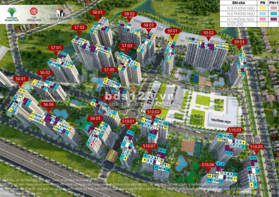 Căn hộ Vinhome Grand Park Q9 3 PN 3 WC khu Origami S10 và S6 giá chỉ 3 tỷ 376tr và nhận nhà chỉ cần bỏ ra 400tr