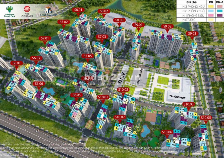 Căn hộ Vinhome Grand Park Q9 3 PN 3 WC khu Origami S10 và S6 giá chỉ 3 tỷ 376tr và nhận nhà chỉ cần bỏ ra 400tr