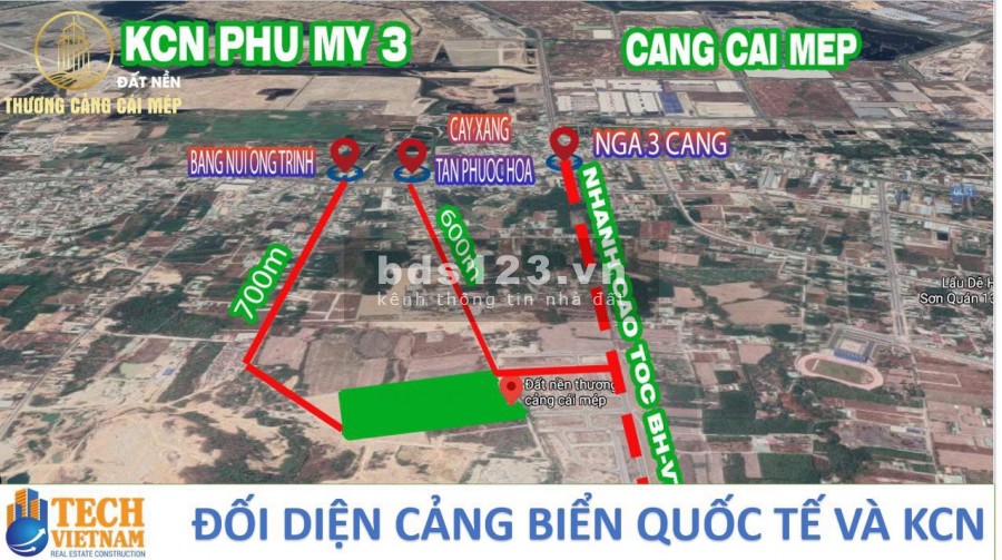 Cần bán đất nền Thương cảng Cái Mép, sổ riêng từng nền, Ngân hàng hỗ trợ vay 70%!!!