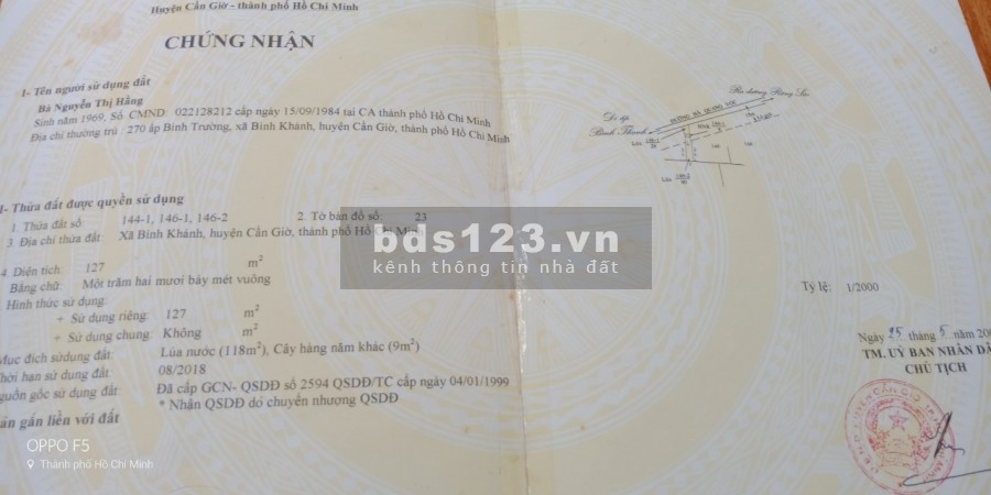 Bán miếng đất mặt tiền Hà Quang Vóc TpHCM