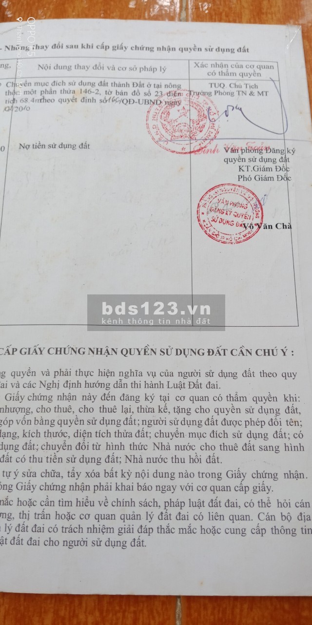 Bán miếng đất mặt tiền Hà Quang Vóc TpHCM