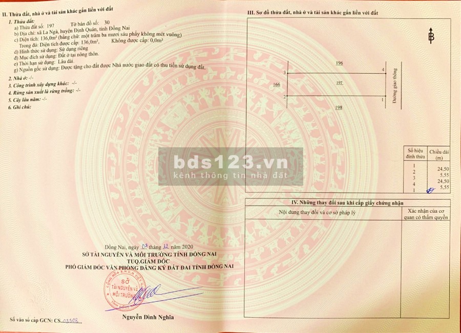 Bán đất ở xây nhà xã La Ngà, Sổ hồng, Thổ cư, Giá 300 triệu