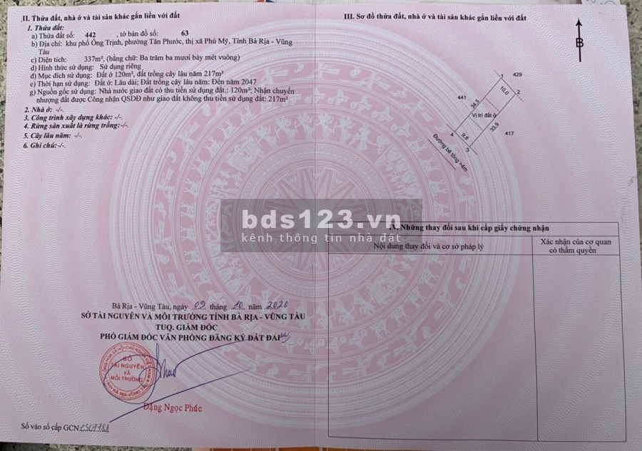 10x34 có 120m cách nhánh số 1 cao tốc Biên Hòa - Vũng Tàu 600m