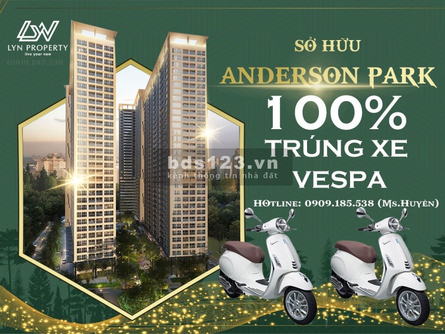 Căn hộ 5 sao ANDERSON PARK,93m2-3PN,TT 1%/Tháng,Qúy 1/2023 nhận nhà.0909.185.538