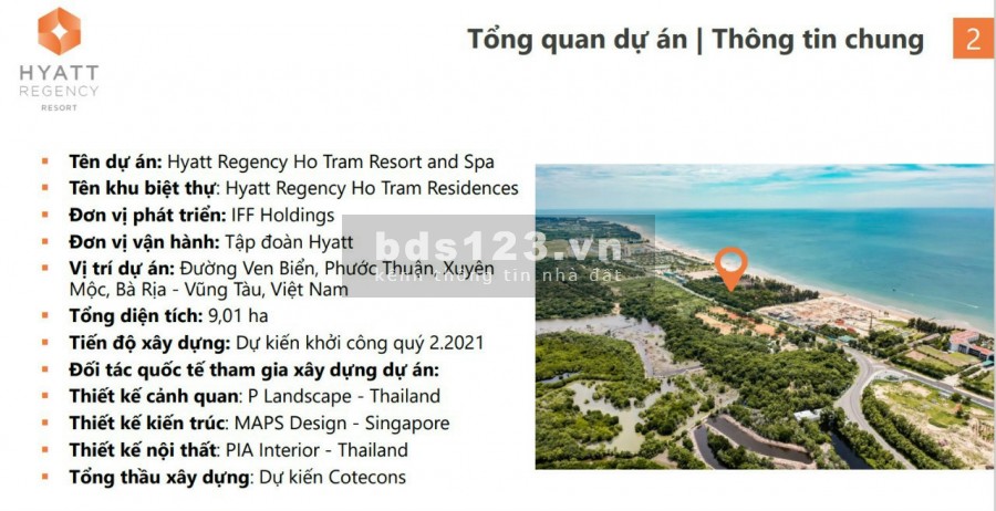 Bán biệt thự HYATT REGENCY Hồ Tràm gần Melia Hamptons giới hạn chỉ 63 căn full nội thất 5*. Lh 0912357447