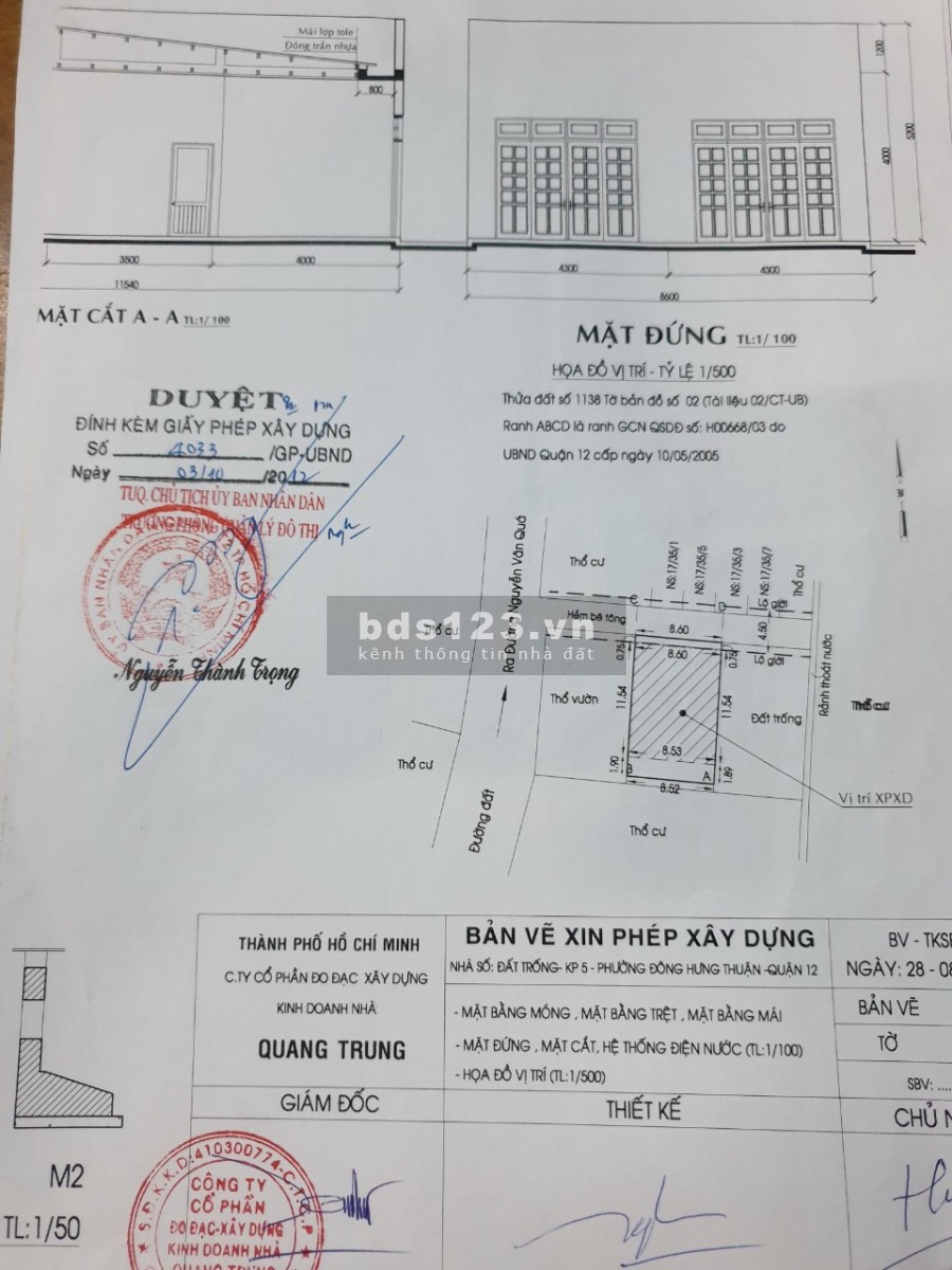 Nhà bán quân 12 . 102 m2 4 phòng cho thuê thu nhâp 10 triêu môt tháng
