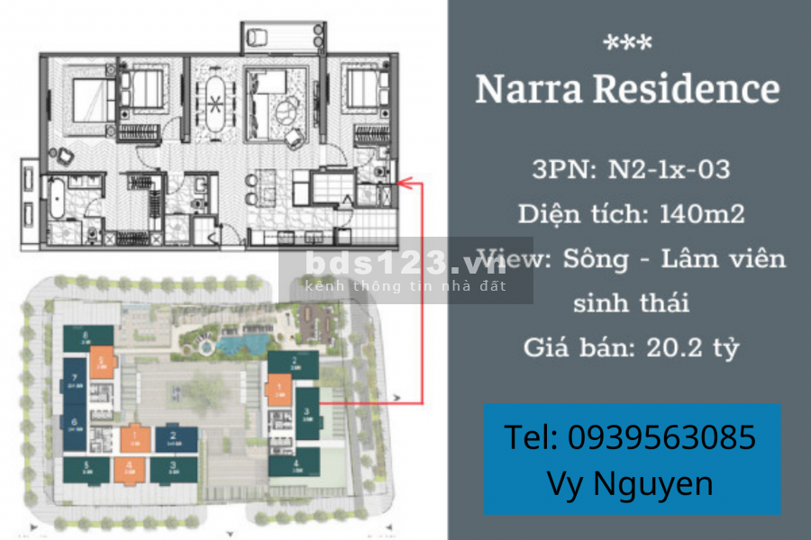 Bán siêu phẩm Empire Cty, 3PN Nara, view sông quận 4, lâm viên sinh thái