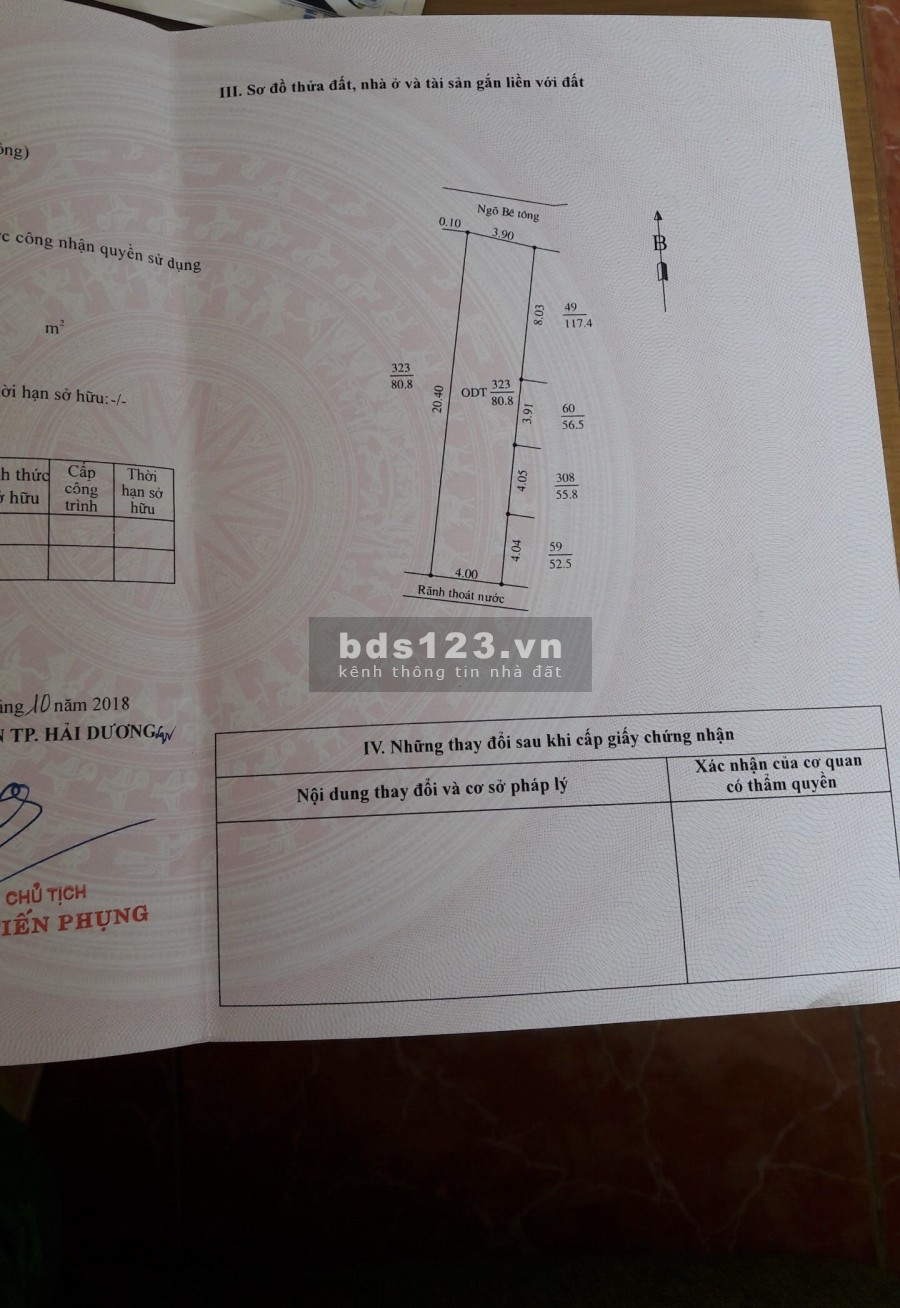 Bán đất hồ Sượt, Thanh Bình, HD 80.8m2, mt 3.9m, đường ô tô, 1 tỷ 370 triệu